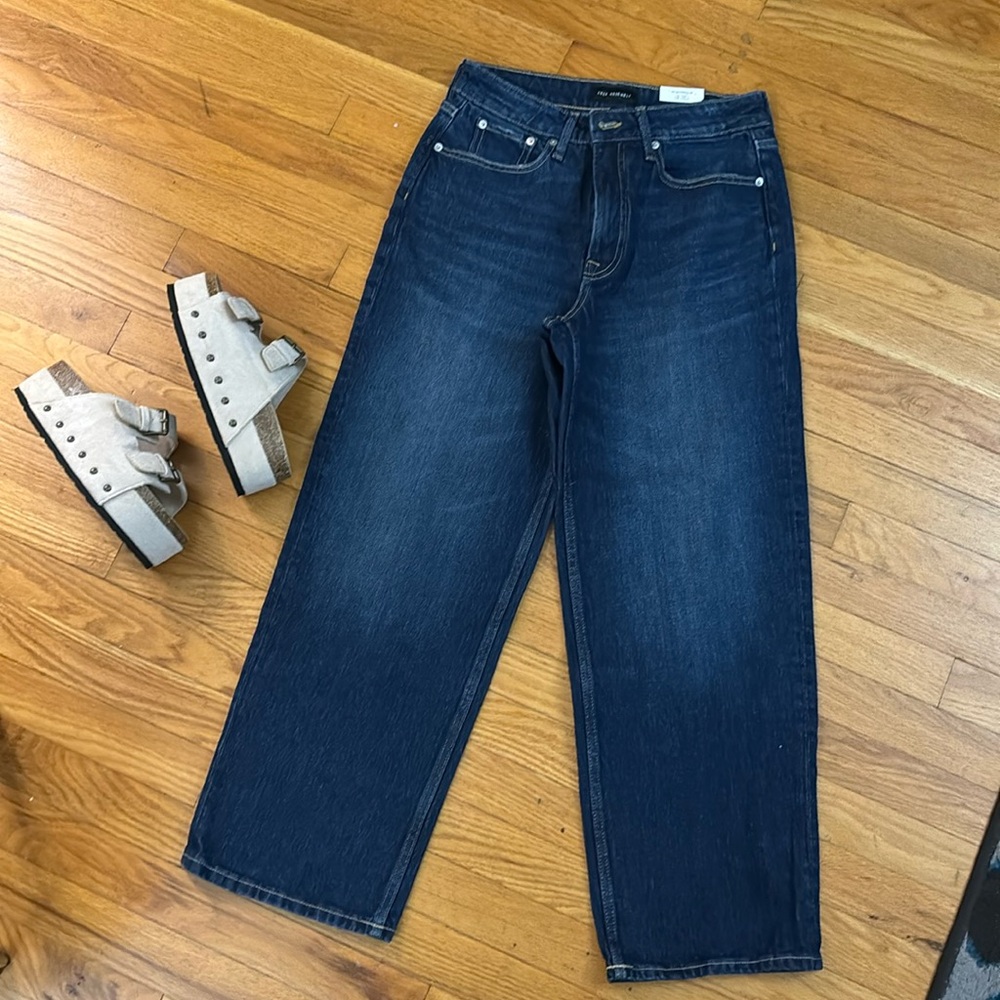 Free Assembly Super High Crop Wide Straight Jean